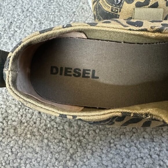 Diesel S-Imaginee Low Slip-on Sneakers Leopard Print Canvas - Size 40.5 - US 8 - Picture 9 of 12